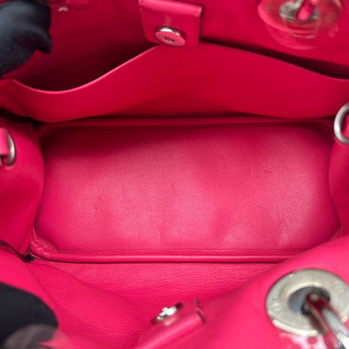 Dior Small Diorissimo Tote Grained Calfskin Dark Blue