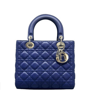 Dior Medium Lady Dior Calfskin Royal Blue