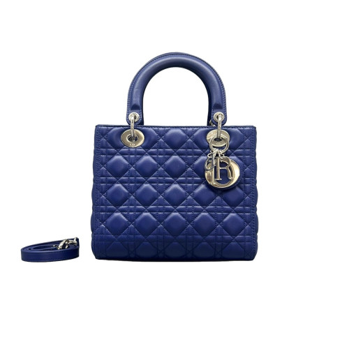 Dior Medium Lady Dior Calfskin Royal Blue