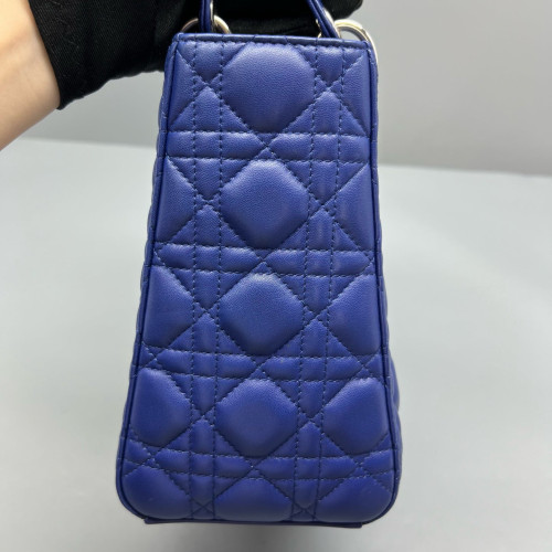 Dior Medium Lady Dior Calfskin Royal Blue