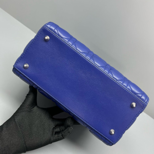 Dior Medium Lady Dior Calfskin Royal Blue