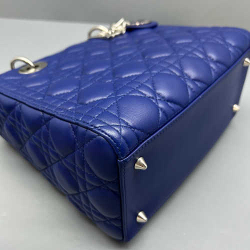 Dior Medium Lady Dior Calfskin Royal Blue