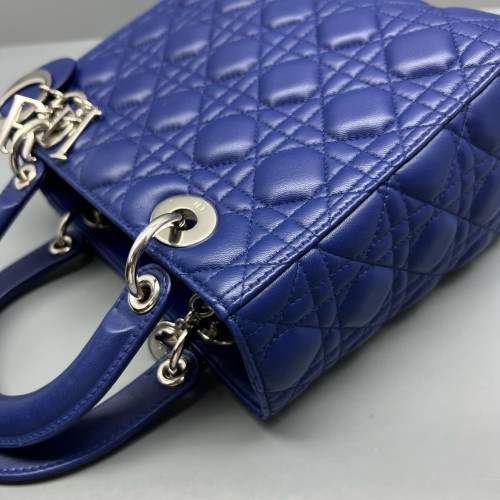 Dior Medium Lady Dior Calfskin Royal Blue