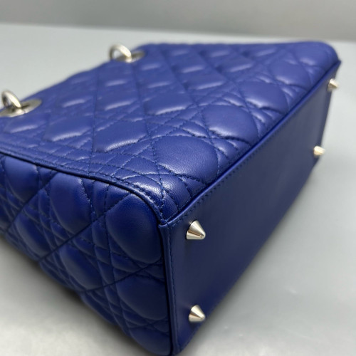Dior Medium Lady Dior Calfskin Royal Blue