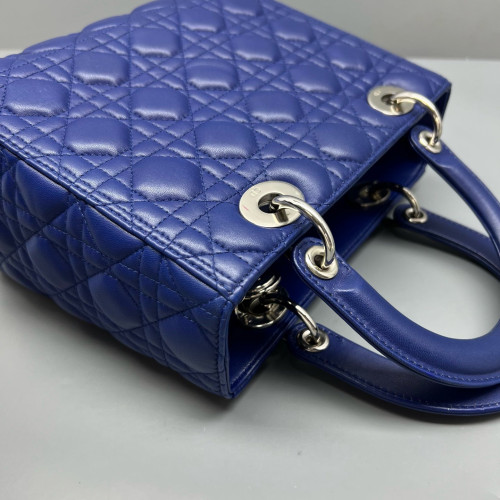 Dior Medium Lady Dior Calfskin Royal Blue