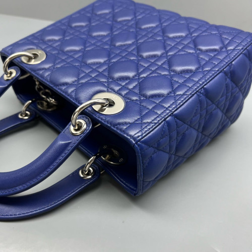 Dior Medium Lady Dior Calfskin Royal Blue