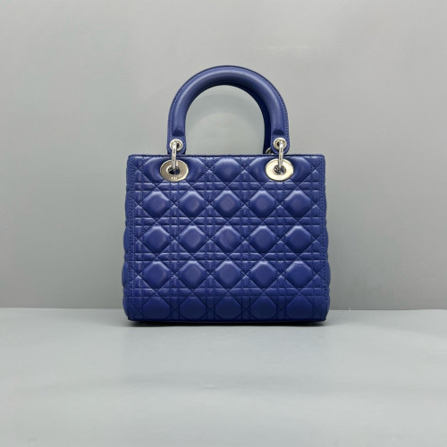 Dior Medium Lady Dior Calfskin Royal Blue
