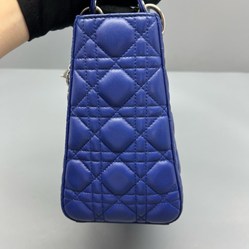 Dior Medium Lady Dior Calfskin Royal Blue