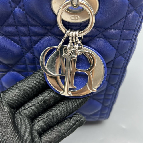 Dior Medium Lady Dior Calfskin Royal Blue