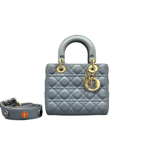 Dior Small Lady Dior Lambskin Dusty Blue