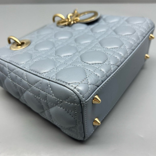 Dior Small Lady Dior Lambskin Dusty Blue