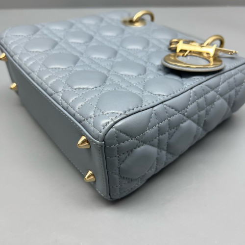 Dior Small Lady Dior Lambskin Dusty Blue