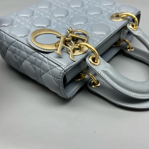 Dior Small Lady Dior Lambskin Dusty Blue