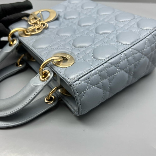 Dior Small Lady Dior Lambskin Dusty Blue