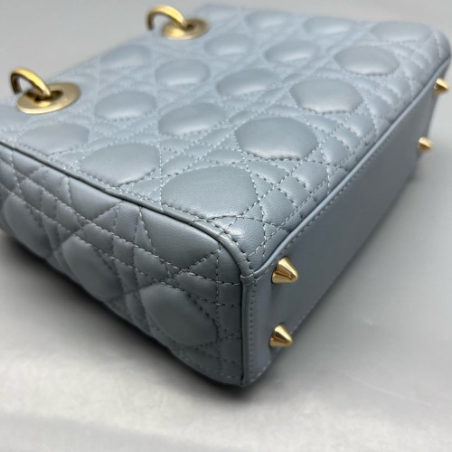 Dior Small Lady Dior Lambskin Dusty Blue
