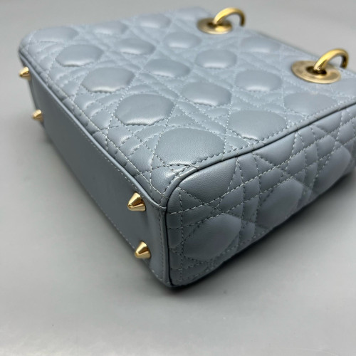 Dior Small Lady Dior Lambskin Dusty Blue