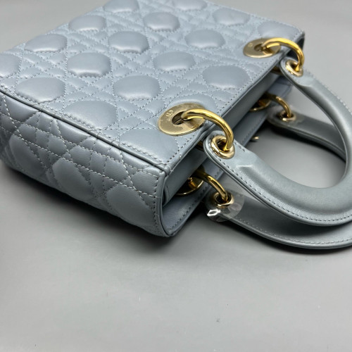 Dior Small Lady Dior Lambskin Dusty Blue