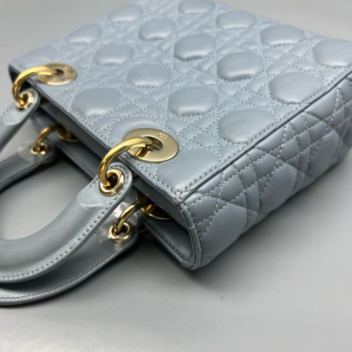 Dior Small Lady Dior Lambskin Dusty Blue