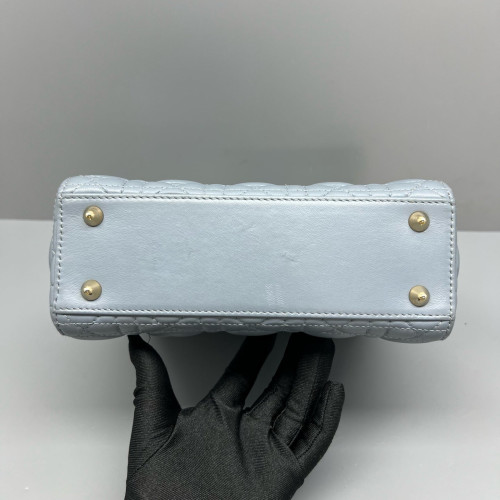 Dior Small Lady Dior Lambskin Dusty Blue