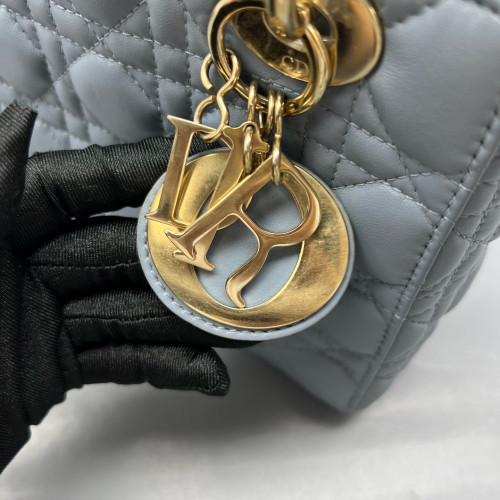 Dior Small Lady Dior Lambskin Dusty Blue