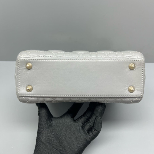 Dior Small Lady Dior Calfskin Grey