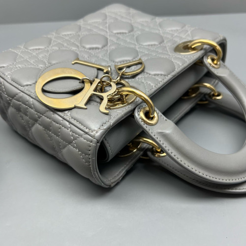 Dior Small Lady Dior Calfskin Grey