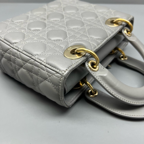 Dior Small Lady Dior Calfskin Grey