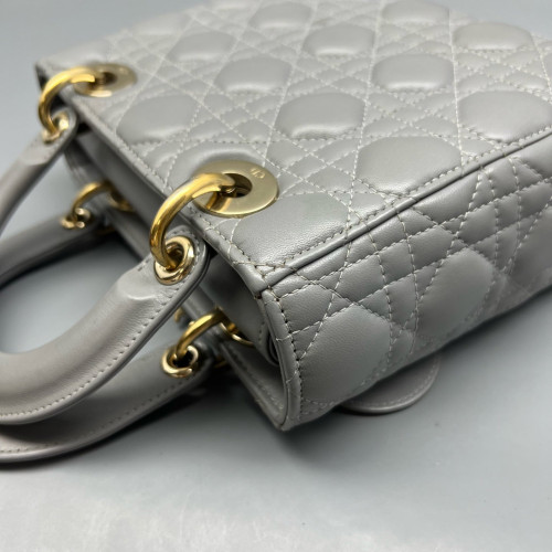 Dior Small Lady Dior Calfskin Grey