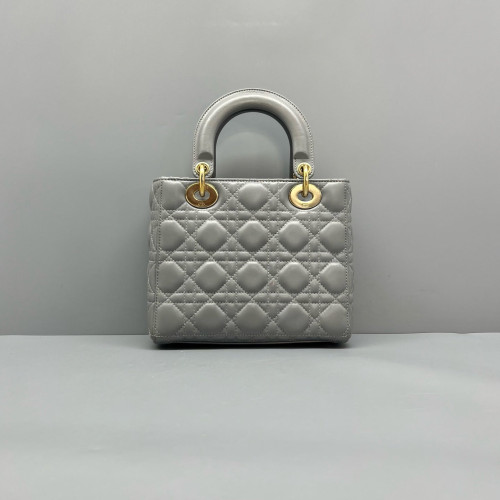 Dior Small Lady Dior Calfskin Grey