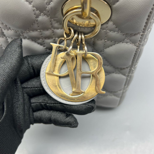 Dior Small Lady Dior Calfskin Grey