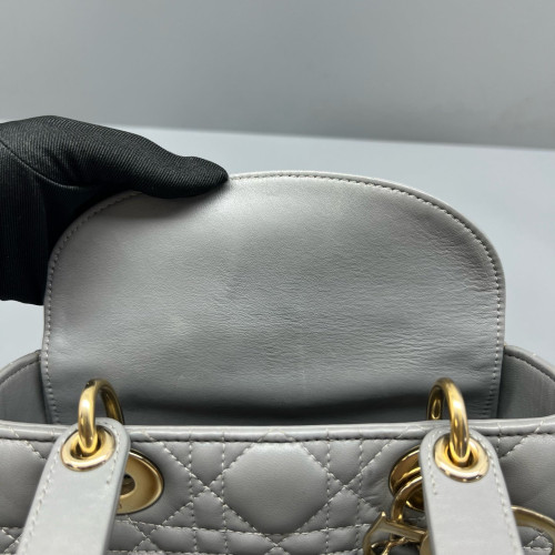 Dior Small Lady Dior Calfskin Grey