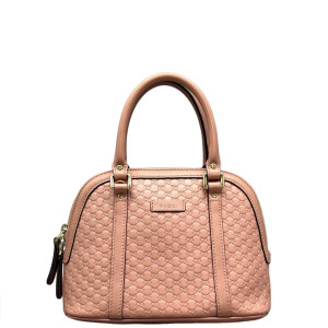 Gucci Small Gg Charm Dome Bag Guccissima Pink