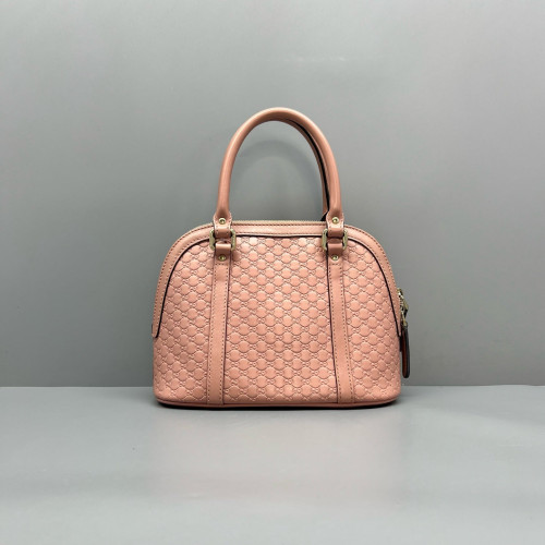 Gucci Small Gg Charm Dome Bag Guccissima Pink