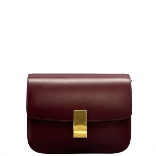 Celine Medium Classic Box Calfskin Burgundy