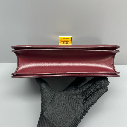 Celine Medium Classic Box Calfskin Burgundy