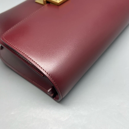 Celine Medium Classic Box Calfskin Burgundy