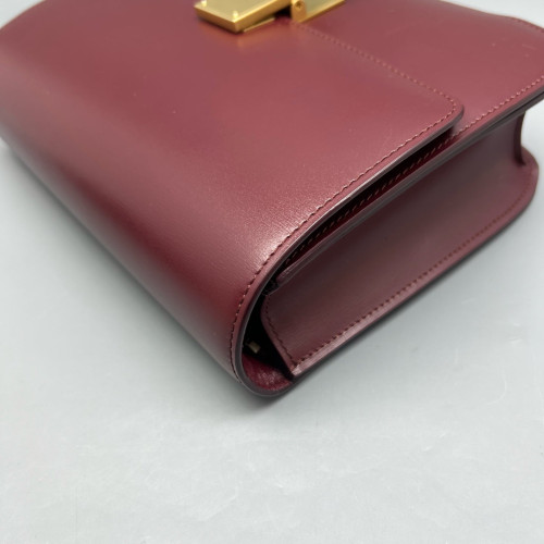 Celine Medium Classic Box Calfskin Burgundy