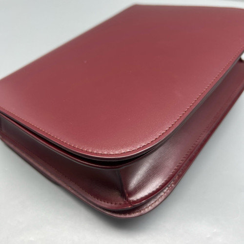 Celine Medium Classic Box Calfskin Burgundy