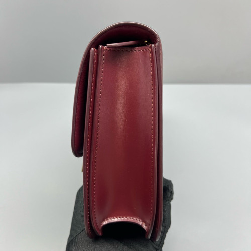 Celine Medium Classic Box Calfskin Burgundy