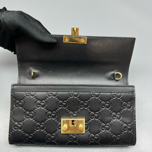 Gucci Mini Padlock Shoulder Bag Guccissima Black Gucci Mini Padlock Shoulder Bag Guccissima Black