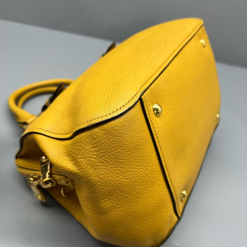 Miu Miu Two-Way Bag Grained Calfskin Yellow
