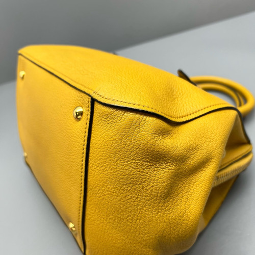 Miu Miu Two-Way Bag Grained Calfskin Yellow