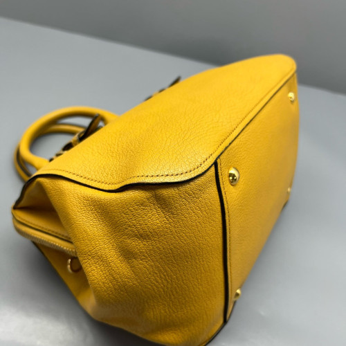 Miu Miu Two-Way Bag Grained Calfskin Yellow
