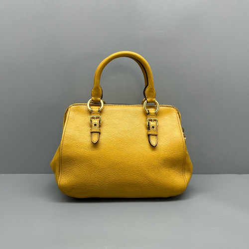 Miu Miu Two-Way Bag Grained Calfskin Yellow