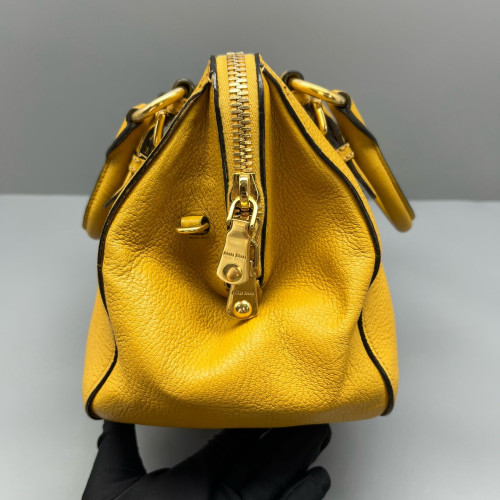 Miu Miu Two-Way Bag Grained Calfskin Yellow