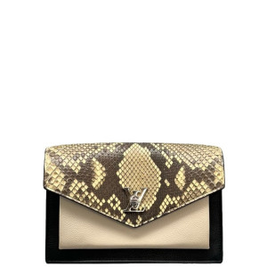 Louis Vuitton Wallet On Chain WOC Snakeskin Calfskin Black White