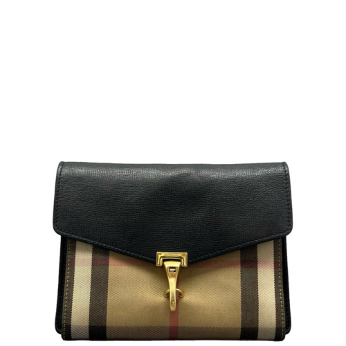 Burberry Small Macken Crossbody Bag Calfskin House Check Black Beige Khaki Burberry Small Macken Crossbody Bag Calfskin House Check Black Beige Khaki