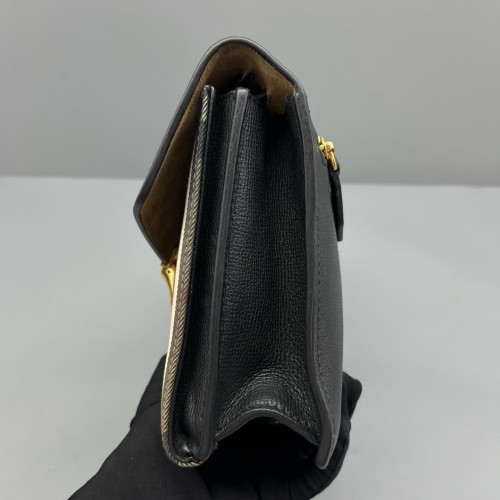 Burberry Small Macken Crossbody Bag Calfskin House Check Black Beige Khaki Burberry Small Macken Crossbody Bag Calfskin House Check Black Beige Khaki