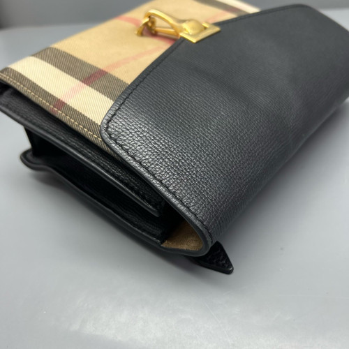 Burberry Small Macken Crossbody Bag Calfskin House Check Black Beige Khaki Burberry Small Macken Crossbody Bag Calfskin House Check Black Beige Khaki