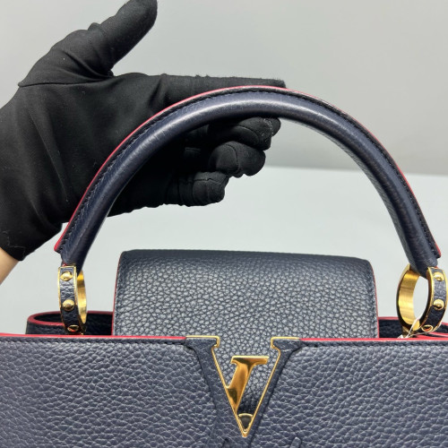 Louis Vuitton Capucines PM Calfskin Dark Blue